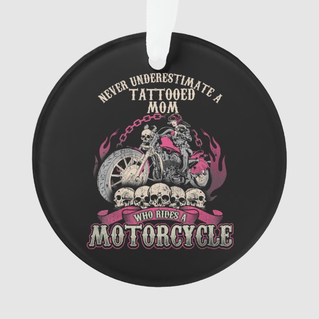 Tattoo Mom Biker ne sous-estime jamais la moto (devant)