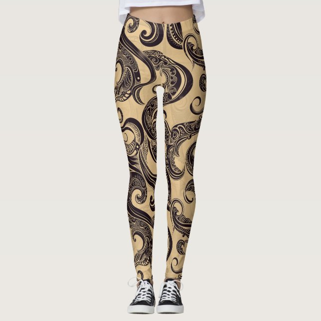 Tattoo-Muster Leggings (Vorderseite)