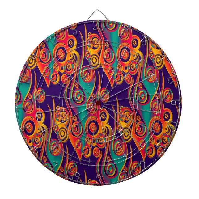 Tattoo Pattern Art - Flammen & Kreise Dartscheibe (vorne)