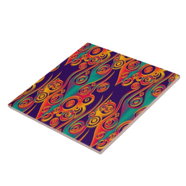 Tattoo Pattern Art - Flammen & Kreise Fliese (Seite)