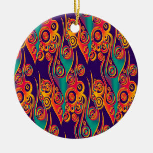 Tattoo Pattern Art - Flammen & Kreise Keramik Ornament