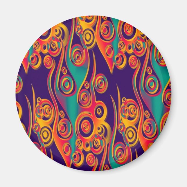 Tattoo Pattern Art - Flammen & Kreise Magnet (Vorne)