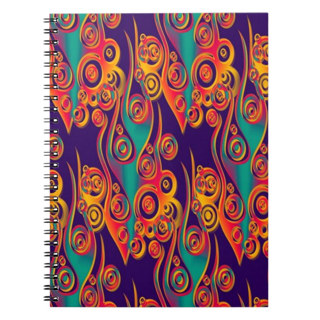 Tattoo Pattern Art - Flammen & Kreise Notizblock (Vorderseite)