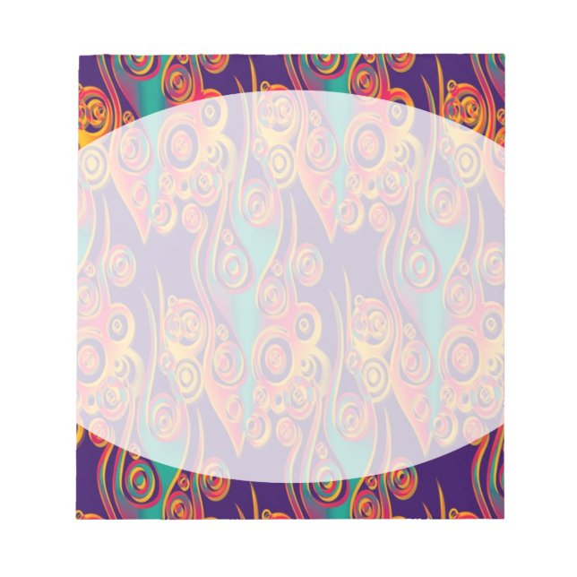 Tattoo Pattern Art - Flammen & Kreise Notizblock (Vorderseite)