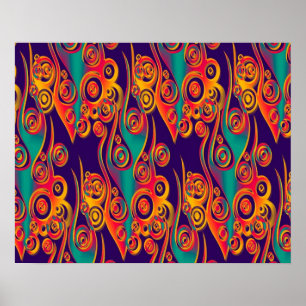 Tattoo Pattern Art - Flammen & Kreise Poster