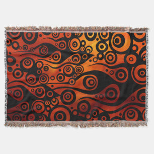 Tattoo Pattern ART - Flammen & Kreise - schwarz Decke
