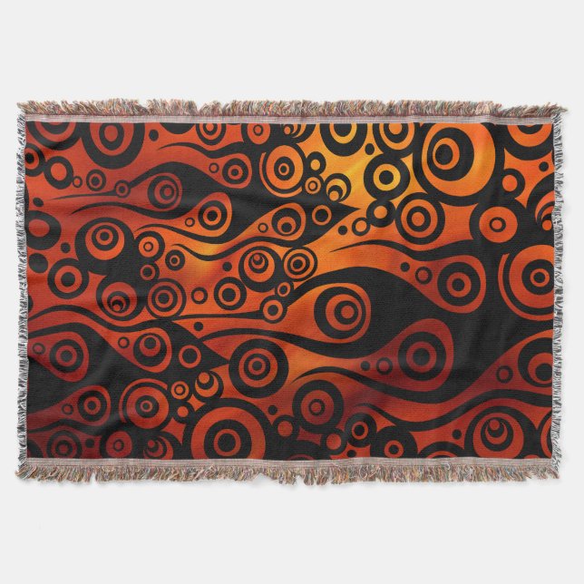 Tattoo Pattern ART - Flammen & Kreise - schwarz Decke (Vorderseite)