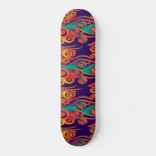 Tattoo Pattern Art - Flammen & Kreise Skateboard