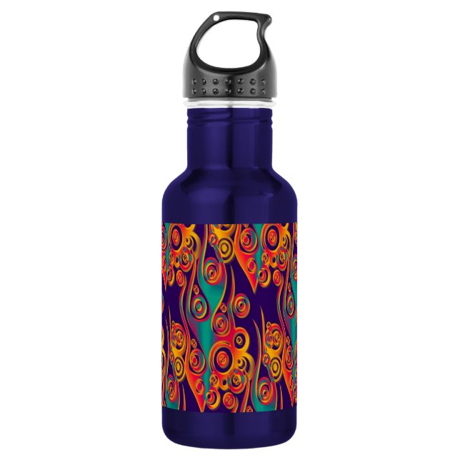 Tattoo Pattern Art - Flammen & Kreise Trinkflasche (Vorderseite)