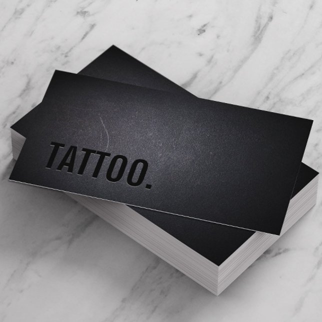 Tattoo Professional Black Bold Minimalist Visitenkarte (Von Creator hochgeladen)