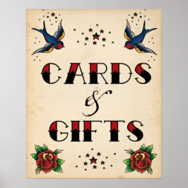 Tattoo Rockabilly Vintag Cards and Gifts Sign Poster