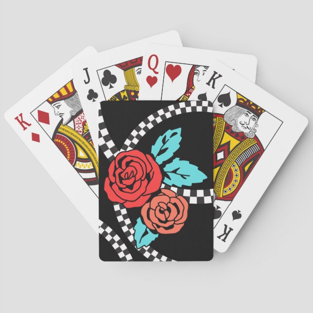 Tattoo-Rose Kartenspielen Spielkarten (Rückseite)