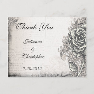 Tattoo Rose Vielen Dank Hochzeit Postkarte