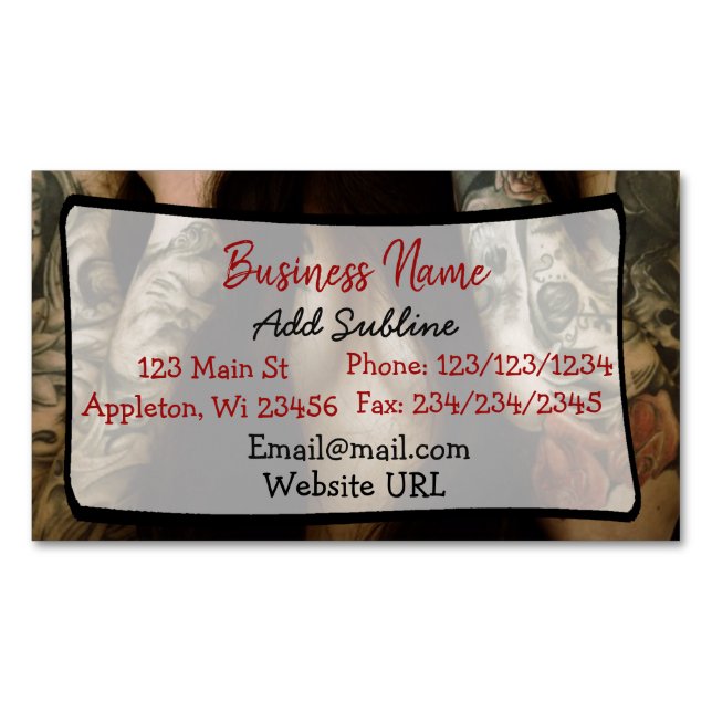 Tattoo Shop Business Information Magnetkarte Magnetische Visitenkarte (Vorderseite)