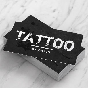 Tattoo Shop Tattoo Gun Grunge Typografie Visitenkarte