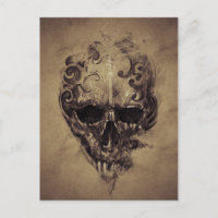 Tattoo-Skull über Vintages Papier
