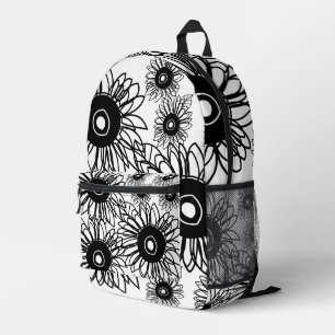 Tattoo Sonnenblume Schwarz-weiße Tattoo Blume Bedruckter Rucksack