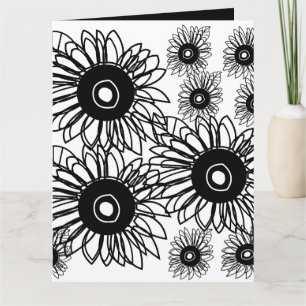 Tattoo Sonnenblume Schwarz-weiße Tattoo Blume Karte