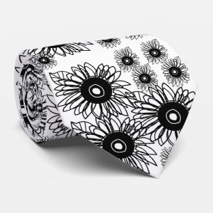 Tattoo Sonnenblume Schwarz-weiße Tattoo Blume Krawatte