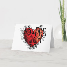 Tattoo-Stil Happy Valentine's Day Herz Karte