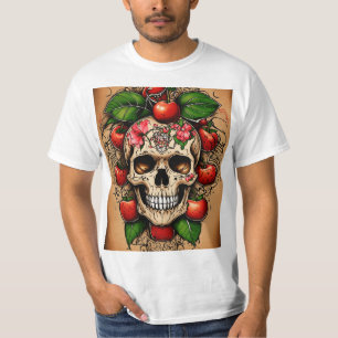 Tattoo-Stil Rote Äpfel von Hand gedrückt – Liebe T-Shirt