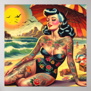 Tattoo-Strand-Pin-up Poster