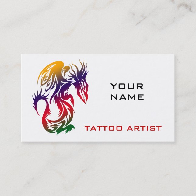 Tattoo Studio Business Cards Dragon Visitenkarte (Vorderseite)