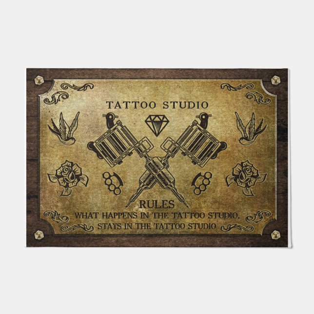 Tattoo Studio Doormat, Tattoo Liebhaber Fußmatte (Vorderseite)