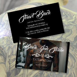 Tattoo-Studio-Geschäftskarte Bearbeitbare Vorlag Visitenkarte