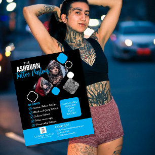 Tattoo-Studio-Plakat - Benutzerdefiniertes Schwarz Flyer