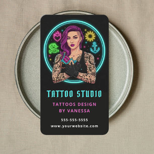 Tattoo-Studio-QR-Code für professionelle Tätowiere Visitenkarte