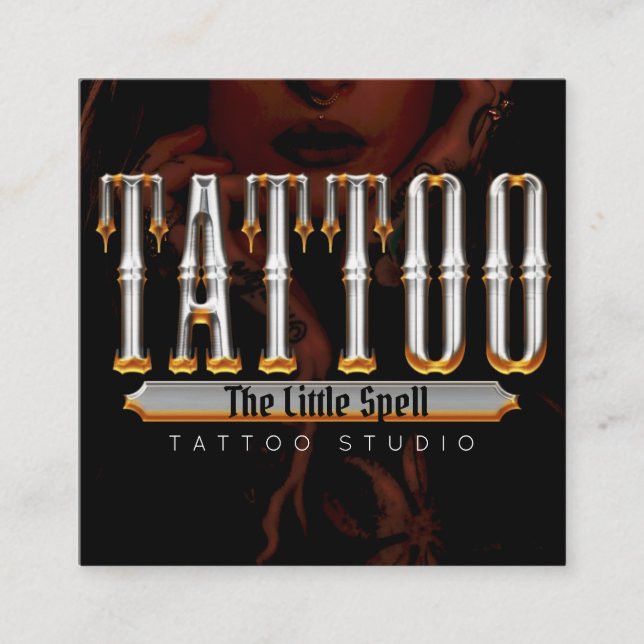 Tattoo Studio Tattoo Artist Quadratische Visitenkarte (Vorderseite)