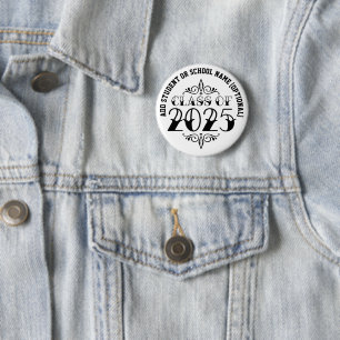Tattoo Style Class of 2025 Abschluss Button
