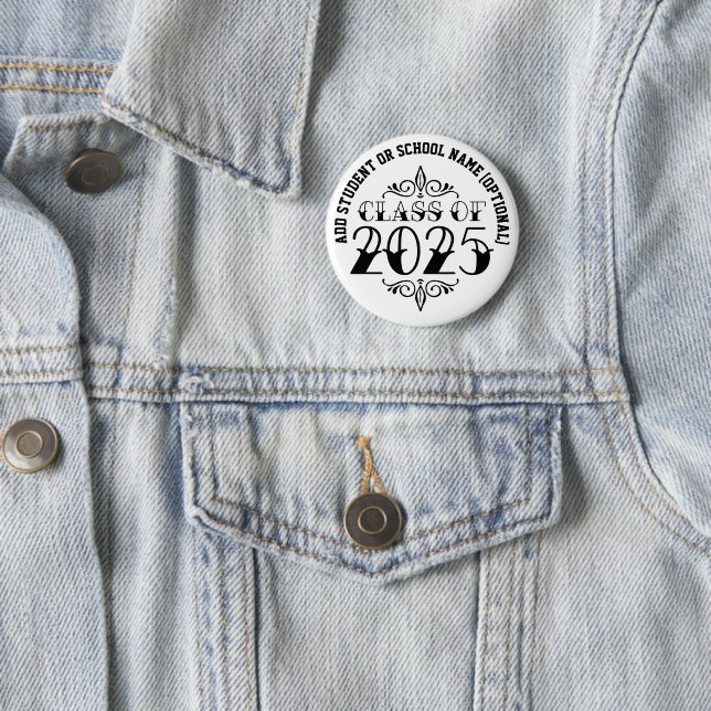Tattoo Style Class of 2025 Abschluss Button (Beispiel)