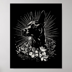 Tattoo Style Lover Belgisch Malinois Retro Dog _1 Poster