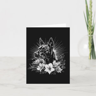 Tattoo Style Lover Belgisch Malinois Retro Dog Karte