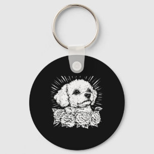Tattoo Style Lover Bichon Frise Retro Dog Schlüsselanhänger