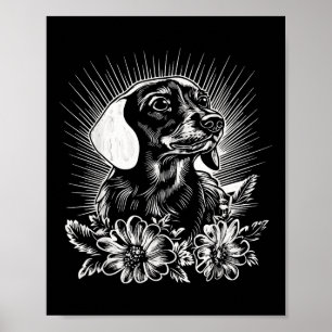 Tattoo Style Lover Dackel Retro Dog _1 Poster