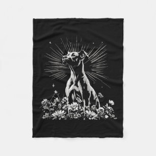 Tattoo Style Lover Great Dane Retro Dog Fleecedecke