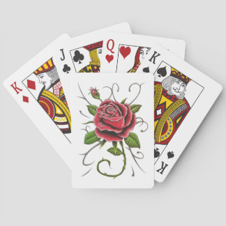 "Tattoo Style Rote Rose" Spielkarten