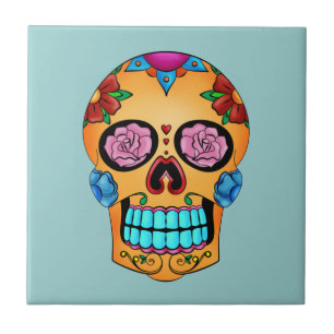 Tattoo Sugar Skull Fliese