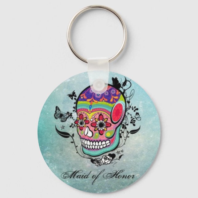 Tattoo Sugar Skull MOH Schlüsselanhänger (Vorderseite)