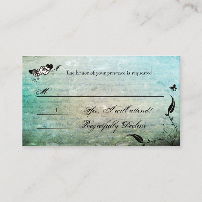 Tattoo Sugar Skull Muerte RSVP Cards Begleitkarte (Vorderseite)