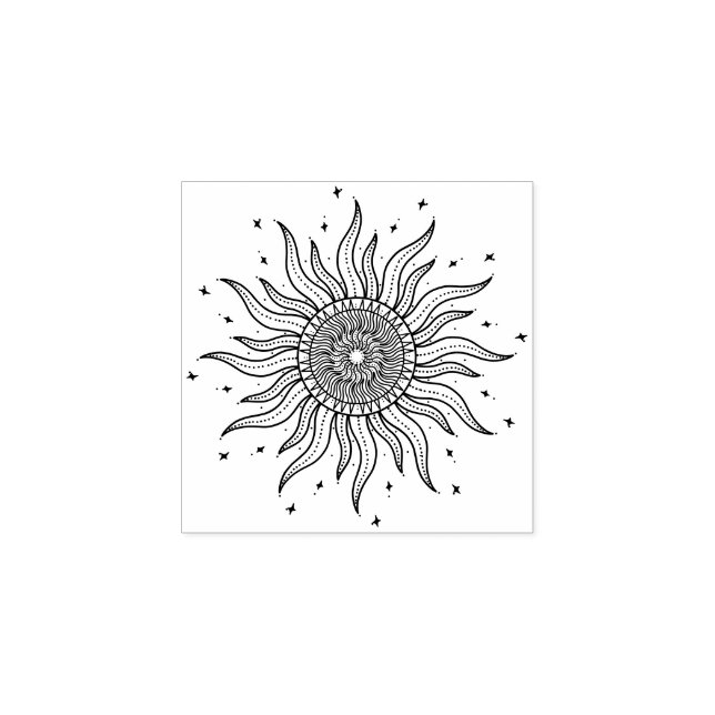 Tattoo Sun Gummistempel (Prägung)