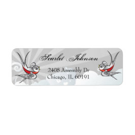 Tattoo Swallows and Scroll Urban Address Labels