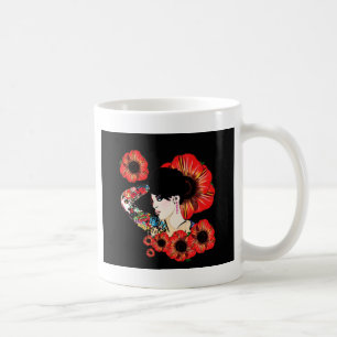 Tattoo Tintenfisch unter Mohn Blume Kunst von Leah Kaffeetasse