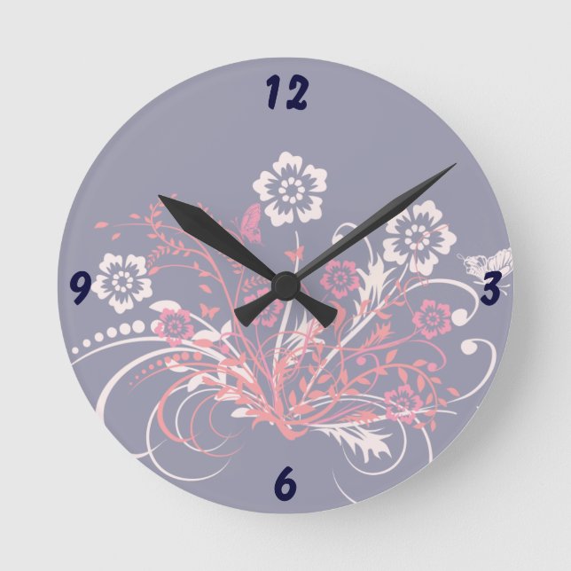 Tattoo von Blume - Runde Wanduhr (Vorderseite)