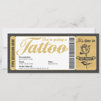 Tattoo Voucher Certificate Ticket Geschenkkarte Einladung