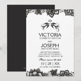 Tattoo Wedite ~ Black Birds & Lace Einladung