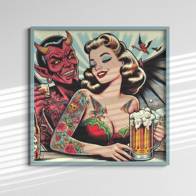 Tattooed Beer Girl Poster (Von Creator hochgeladen)